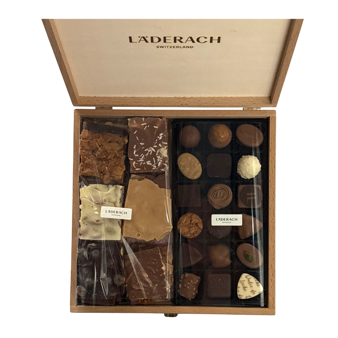 FrischSchoggi and Pralines Wooden Box 635g