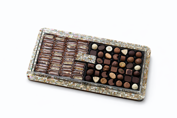 Ramadan Mother of Pearl Wooden Tray Pralines & FrischSchoggi Minis